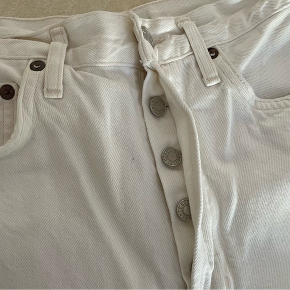 Agolde 90’s white button fly jeans shorts 37355 - Picture 8 of 13